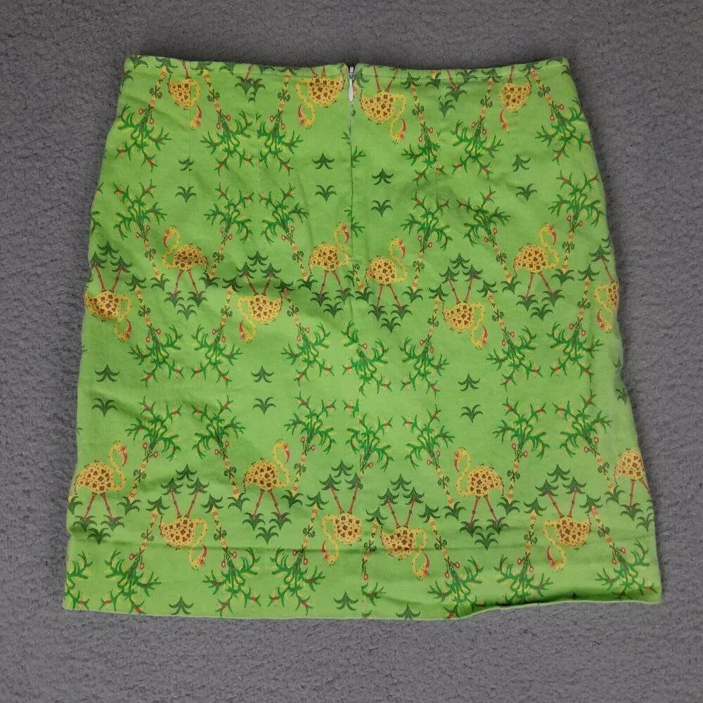Vintage Govango Skirt Women's 8 Mini Pencil Straight Bird Tropical Stretch